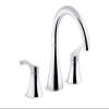 KOHLER K-T26426-4-CP Simplice Deck-Mount Bathroom Faucet Trim, Premium Durable Metal, Corrosion Resistant, Chic Design, Polished Chrome view 1