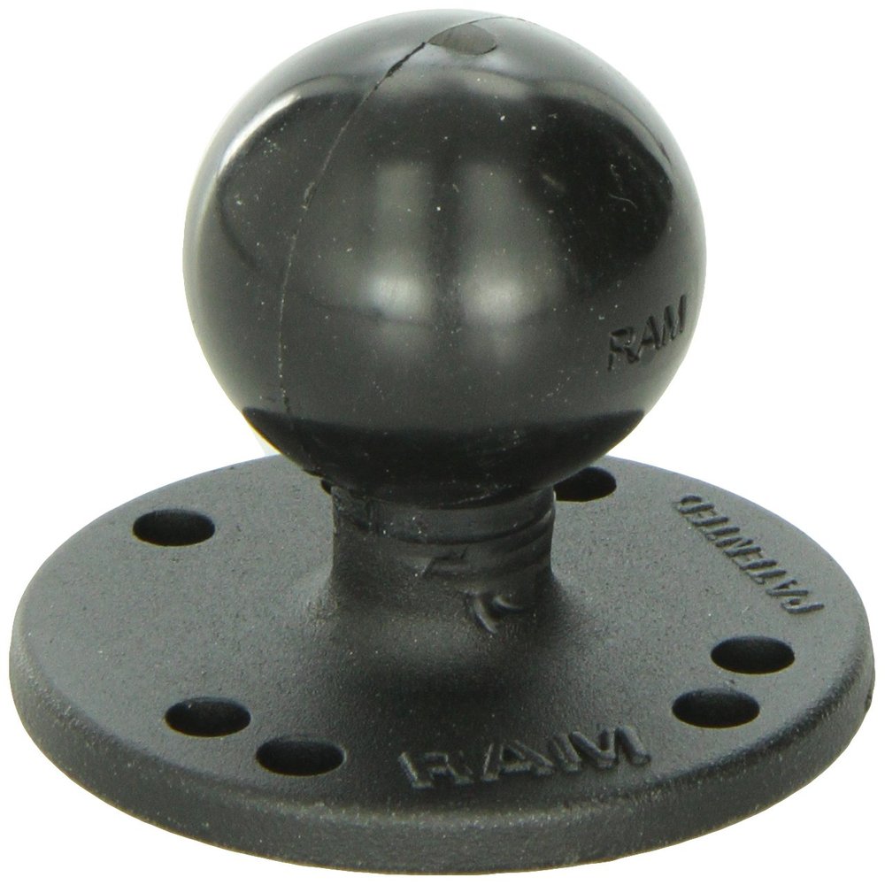 RAM Mounts (RAM-202U-IN1) 2.5" Round Base (Amps Hole Pattern), Steel Reinforced Post and 1.5" Ball