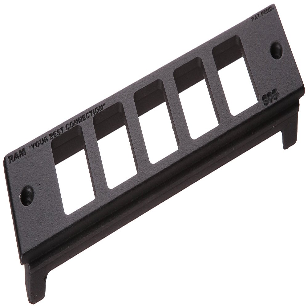 RAM MOUNTS (RAM-FP2-S5-0830-1450 Tough-Box Console Custom 2" Faceplate. Accomodates Five Switches