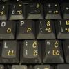 Slovenian/Croatian Keyboard Decals ON Transparent Background with RED OR Yellow Lettering (Yellow) view 4