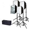 CanadianStudio Pro Rapid softbox Continuous Lighting Photo 2000 watt Output Softbox Fluorecent Video Lighting Kit 4 x softbox 4X 135W 5500K Fluorescent Light Bulbs 4X 7' Fully Adjustable Stands view 1