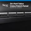 ICC Voice 8P2C Telco Patch Panel with 24 Ports, Rear Male Telco/Amphenol Connector, 1 RMS, 19-Inch Rack-Mounted Patch Panel for Telephone, PBX, IP Phone Systems and LANs view 2