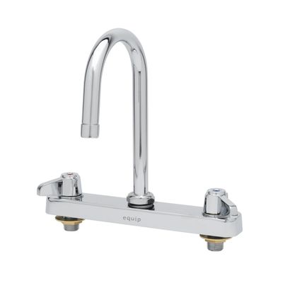 T&S Brass 5F-8CLX05 Equip 8-Inch C/C Deck Mount Workboard Fct with 5-1/2-Inch Swivel Gooseneck