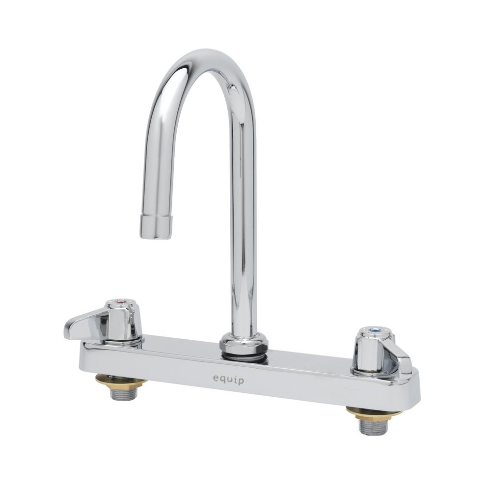 T&S Brass 5F-8CLX05 Equip 8-Inch C/C Deck Mount Workboard Fct with 5-1/2-Inch Swivel Gooseneck
