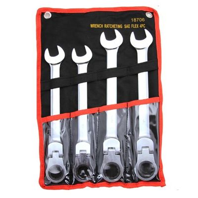 4PC SAE JUMBO FLEX RATCHETING WRENCH SET