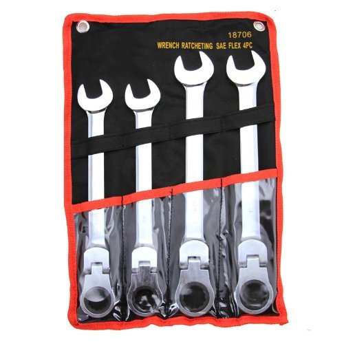 4PC SAE JUMBO FLEX RATCHETING WRENCH SET