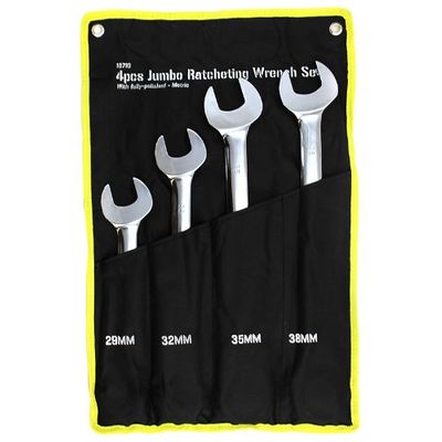 4PC MM SUPER JUMBO RATCHETING WRENCH SET With PORTABLE BAG