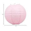 Liroyal 10" Pink Round Paper Lantern - (10 Pack) view 2