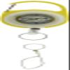 Golden Mean Pin-on Reel Yellow view 1