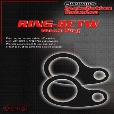 1 Pair 8" Wood Ring RING-8CTW MDF Black Carpet Pipeman'S Nippon America Tweeter