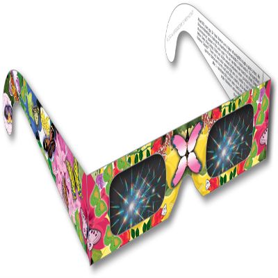 Rainbow Symphony Rainbow Glasses - Flower and Butterfly Design, Package of 50