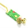 Kutani japanese porcelainstrapwith cellphone, Phone Cases, Keys, Cameras kaga yuzen style green attached small bell view 2