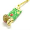 Kutani japanese porcelainstrapwith cellphone, Phone Cases, Keys, Cameras kaga yuzen style green attached small bell view 3