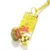 kutani hyakkaen kutani ware strap with cellphone, Phone Cases, Keys, Cameras kaga yuzen style yellow attached small bell view 3