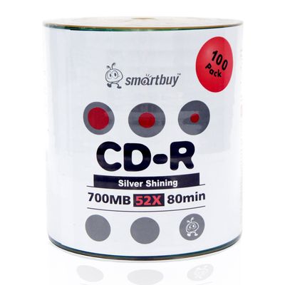 Smartbuy 700mb/80min 52x CD-R Shiny Silver Blank Video Recordable Media Disc (3000-Disc)