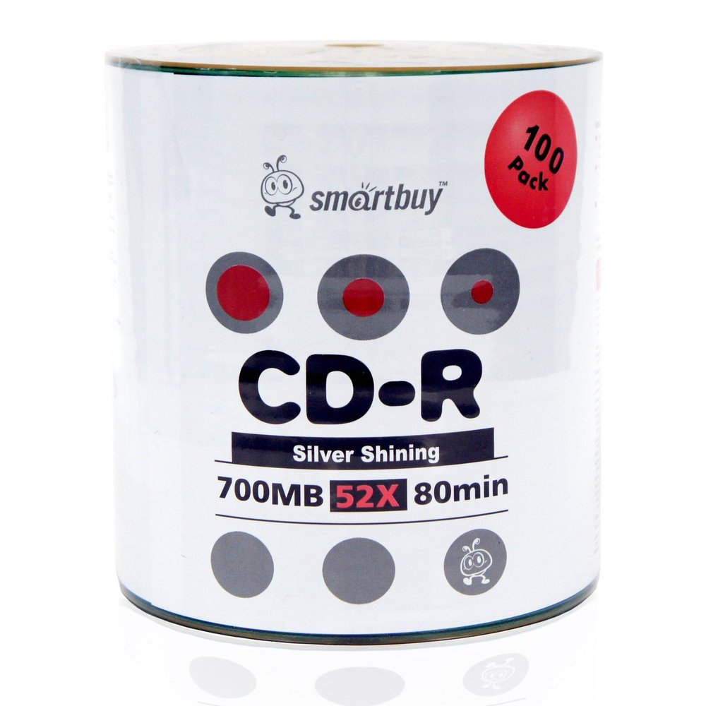 Smartbuy 700mb/80min 52x CD-R Shiny Silver Blank Video Recordable Media Disc (3000-Disc)