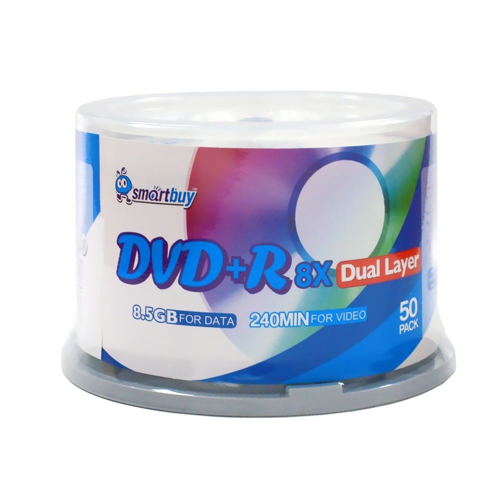 Smartbuy 8.5gb/240min 8X DVD+R DL Dual Layer Double Layer Logo Blank Media Disc Spindle (600-Disc)