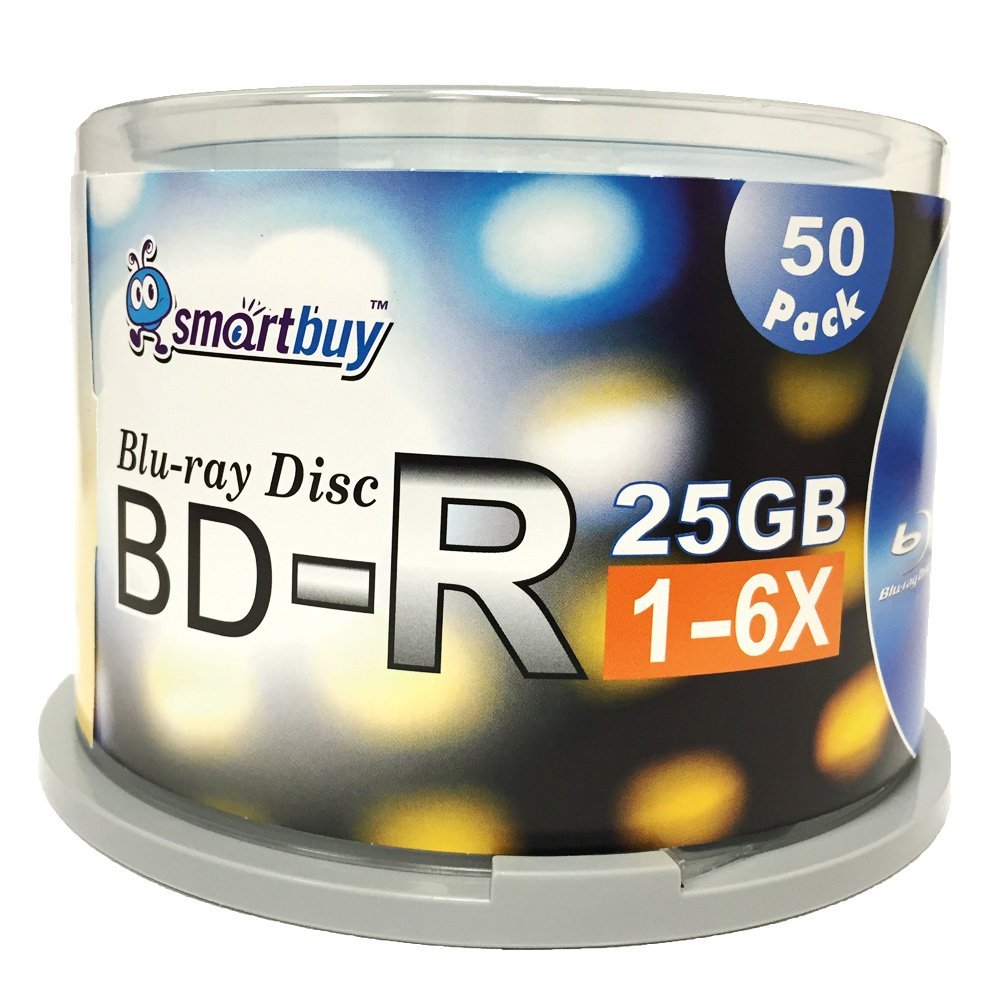 Smartbuy 25gb 6X Bd-r BDR Blu-ray Single Layer Logo Blank Data Recordable Media Disc Spindle Pack (600-Disc)