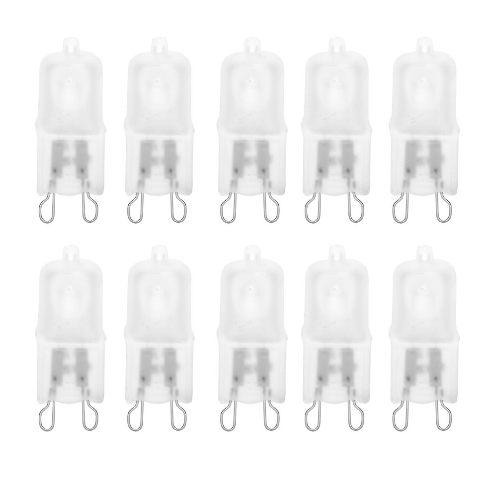 12Vmonster 10 Pack Frosted Lense Q75/G9/FR/120V G9 JCD 75 Watt 120 Volt T4 JD Type Halogen House Hold Light Bulb Hanging Pendant Accent Type Spot Down Lamp Chandelier Sconce Fixture Lighting