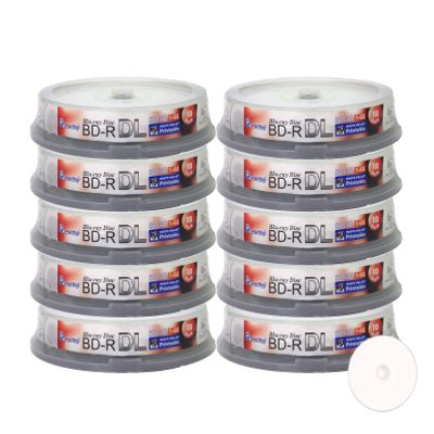 Smartbuy 50gb 6X Blu-ray Bd-r Dl Dual Layer Blank White Inkjet Printable Recordable Media Disc Spindle (100-Disc)