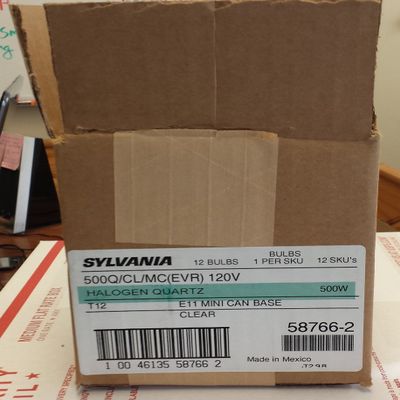 Sylvania 58766 500 Watt Halogen Quartz Bulbs (Quantity of 12)