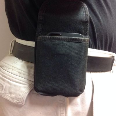 Fits iPhone 5 in Otterbox Has Belt Loop Cell Phone Deluxe Soft/Hard Nylon Holster NO Clips to Break. Can be Worn Vertical or Horizontal