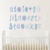 Alphabet Fabric Wall Decals, Script Alphabet in Pink and Purple, Non-Toxic ABC Decals, 3 Color Options Available view 1