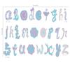 Alphabet Fabric Wall Decals, Script Alphabet in Pink and Purple, Non-Toxic ABC Decals, 3 Color Options Available view 2