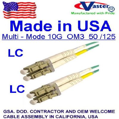 10 Pcs/Pack 40 M LC-LC 10G OM3 (Made in USA) 50/125 Multimode Fiber-Aqua
