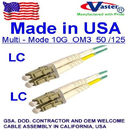 10 Pcs/Pack 40 M LC-LC 10G OM3 (Made in USA) 50/125 Multimode Fiber-Aqua