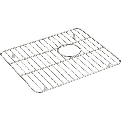 KOHLER K-5828-ST Whitehaven Large Sink Rack, Stainless Steel, Dishwasher Safe, Rubber Feet, 1.00 x 14.53 x 17.64 inches