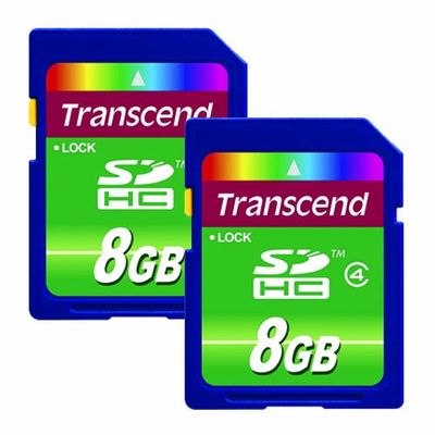 Samsung HMX-F90BNXAA Camcorder Memory Card 2 x 8GB (SDHC) Secure Digital High Capacity Class 4 Flash Cards - Pack of 2