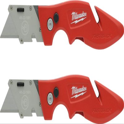 Milwaukee 48-22-1901F Fastback Utility Knife with Wire Stripping Compartment, and Gut Hook (2 Pack of 48-22-1901)