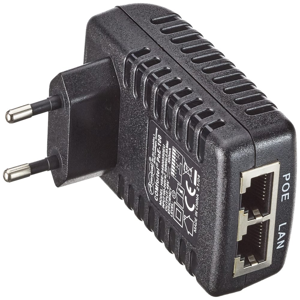 Auerswald PoE Injector 48 V - Adaptador/inyector de PoE (10 100 Mbit/s IEEE 802.3af Negro 48 V 100-240 V 50 Hz)
