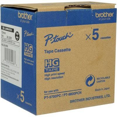 HIGH GRADE LAMINATED TAPES 12MM-BLK ON WHT