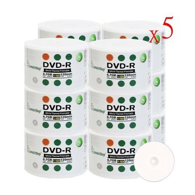 Smartbuy 4.7gb/120min 16x DVD-R White Thermal Hub Printable Blank Recordable Media Disc (3000-Disc)