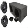 American Sound Connection 210PRF Car Audio Dual 10" Sealed Rear Angle Sub Box 3/4" MDF Wood and 43C104 10" Comp C10 Series Sub view 1