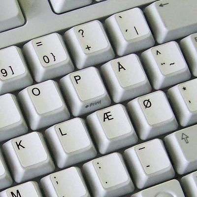 Danish Non-Transparent Keyboard Labels Layout Black OR White Background for Desktop, Laptop and Notebook (White Background)