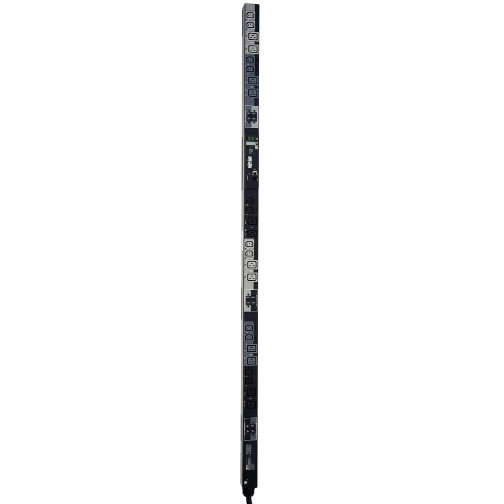 Tripp Lite 17.3kW 3-Phase Switched PDU, 240V Outlets (12 C13 & 12 C19), IEC309 30A Red, 415V Input, 6ft Cord, 0U Vertical, TAA (PDU3XVSR6G30A)