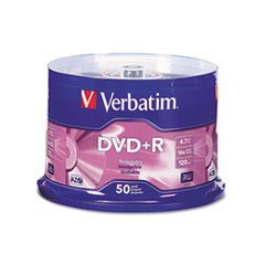 VER95037 DVD+R, 16x Speed, 4.7GB, Branded, F/Recorders/Drives, 50/PK