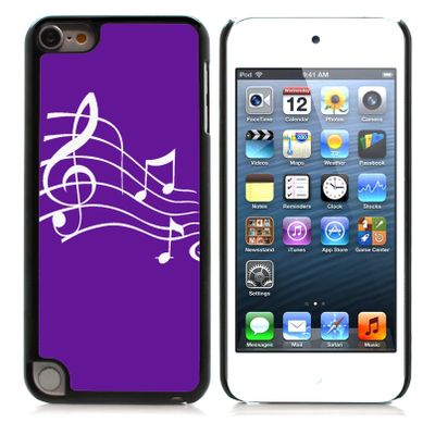 Graphic4You Music Note Pattern Design Hard Case Cover for Apple iPod Touch 5th Generation 5G (Purple)