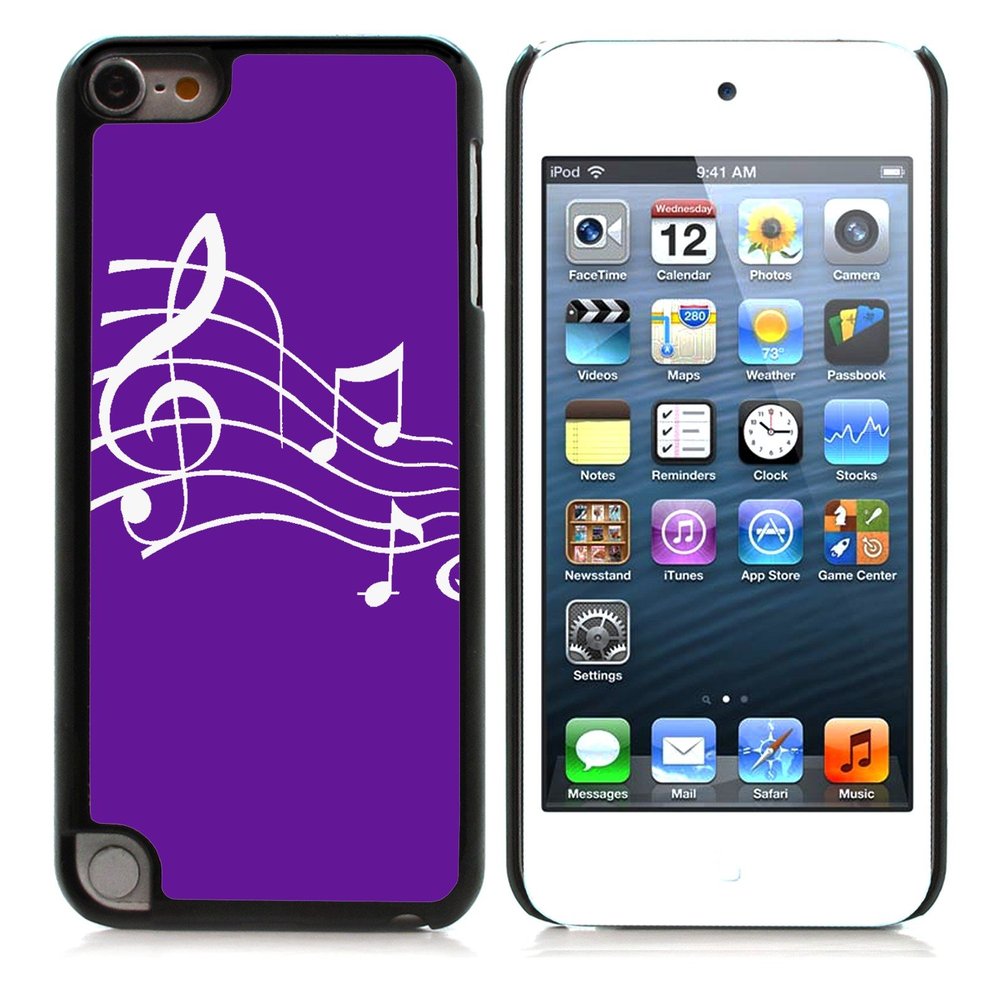Graphic4You Music Note Pattern Design Hard Case Cover for Apple iPod Touch 5th Generation 5G (Purple)