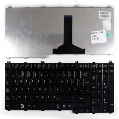 Power4Laptops German Layout Glossy Black Replacement Laptop Keyboard Compatible with Toshiba MP-08H76D06356
