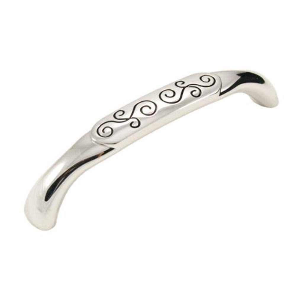 R.K. International CP 616 PNB Rki - 5 inch C/Polished Nickel with Black Palermo Pull 5 inch Center to Center Palermo Pull