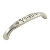 R.K. International Palermo 5" Center Arch Pull Finish: Satin Nickel with Black view 1