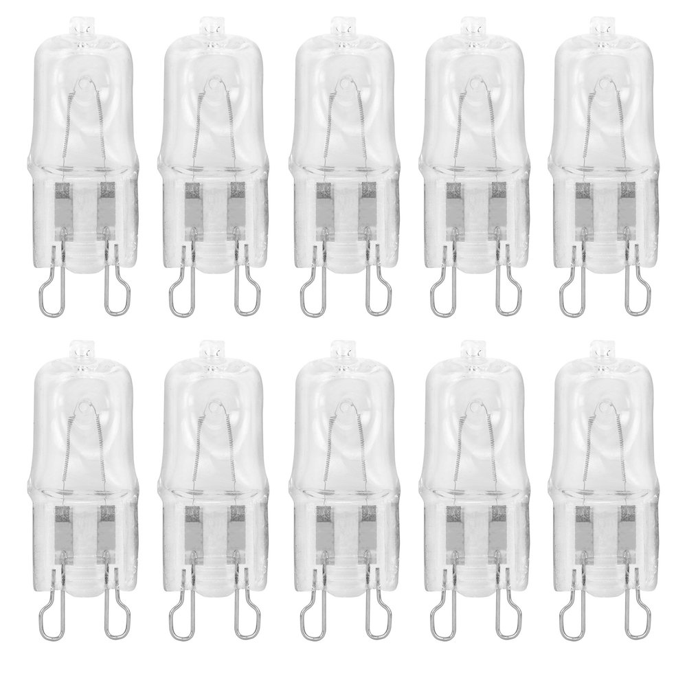 Value 10 Pack 25W Q25/G9/CL/120V G9 JCD 25 Watt 120 Volt T4 JD Type Glass Halogen Replacement Light Bulb Hanging Pendant Accent JCD Industrial Architect Desk Lamp Landscape Fixture Lighting High CRI