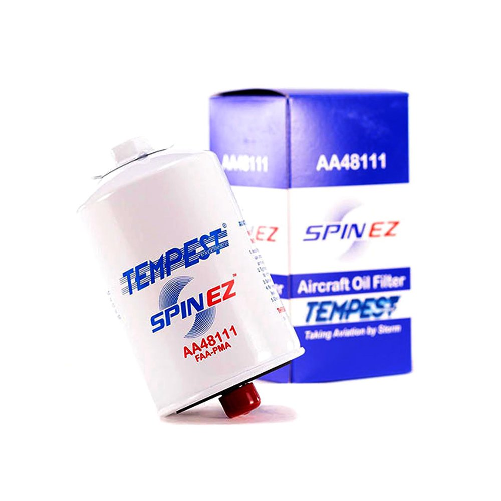 Tempest AA48111 Aviation Spin-On Oil Filter (6 PK) FAA8130-3 Full Traceability, EasyRemove Seal, SPIN EZ Coating, Aerocore High Capacity, FAAPMA Certified, ENGINE, AIRPLANE. (SIX PACK - 6 PK)