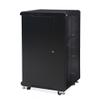 22U LINIER Server Cabinet - Glass/Glass Doors - 24" Depth view 3