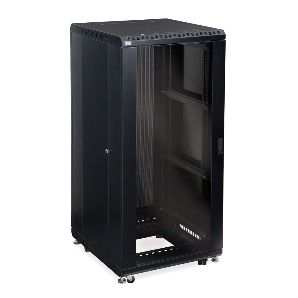 Linier Glass and Glass Doors Server Cabinet Size: 27U