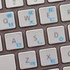 Korean Keyboard Labels Layout with Blue, Orange, RED OR White Lettering ON Transparent Background for Desktop, Laptop and Notebook (Blue) Work with Apple view 1